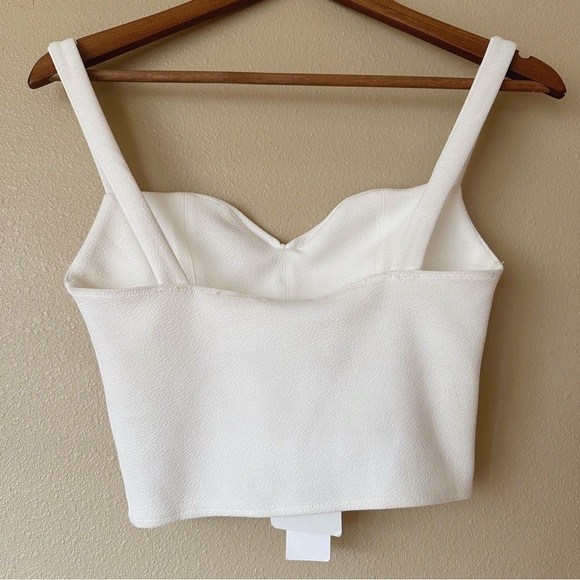 NWT Zara White Corset Crop Top - Picture 4 of 6